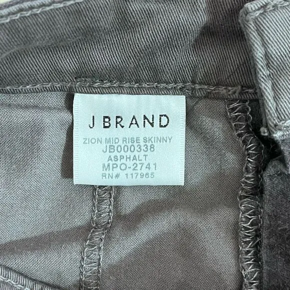 J. Brand Zion Velvet Crop Skinny Jeans in Asphalt Size 26