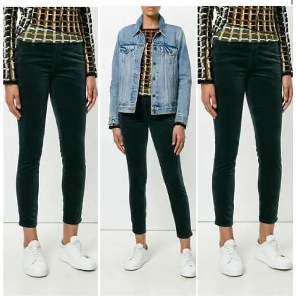 J. Brand Zion Velvet Crop Skinny Jeans in Asphalt Size 26