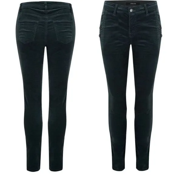 J. Brand Zion Velvet Crop Skinny Jeans in Asphalt Size 26