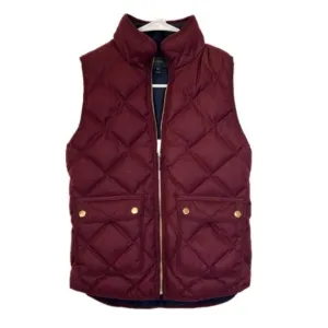 J. Crew Puffer Quilted Excursion Full Zip Plaid Vest Pockets St C8550 Size XXS
