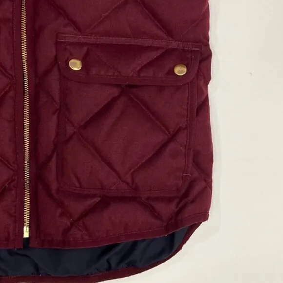 J. Crew Puffer Quilted Excursion Full Zip Plaid Vest Pockets St C8550 Size XXS