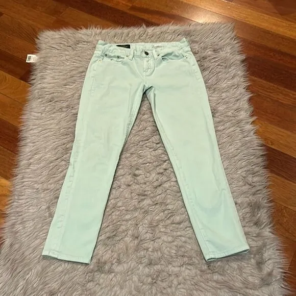 J crew toothpick 28 ankle light mint green skinny jeans