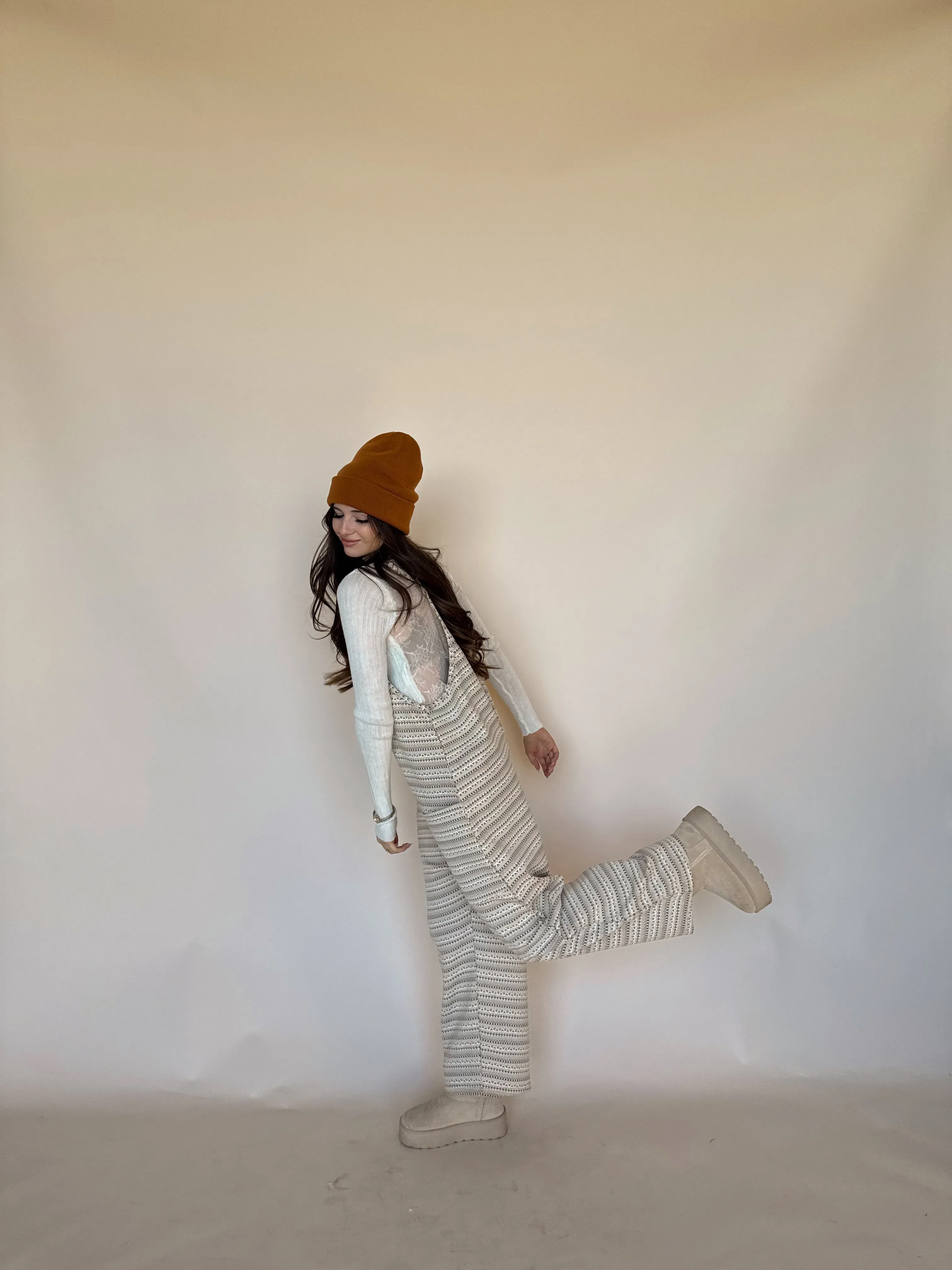 Jacquard Rust Knit Overall