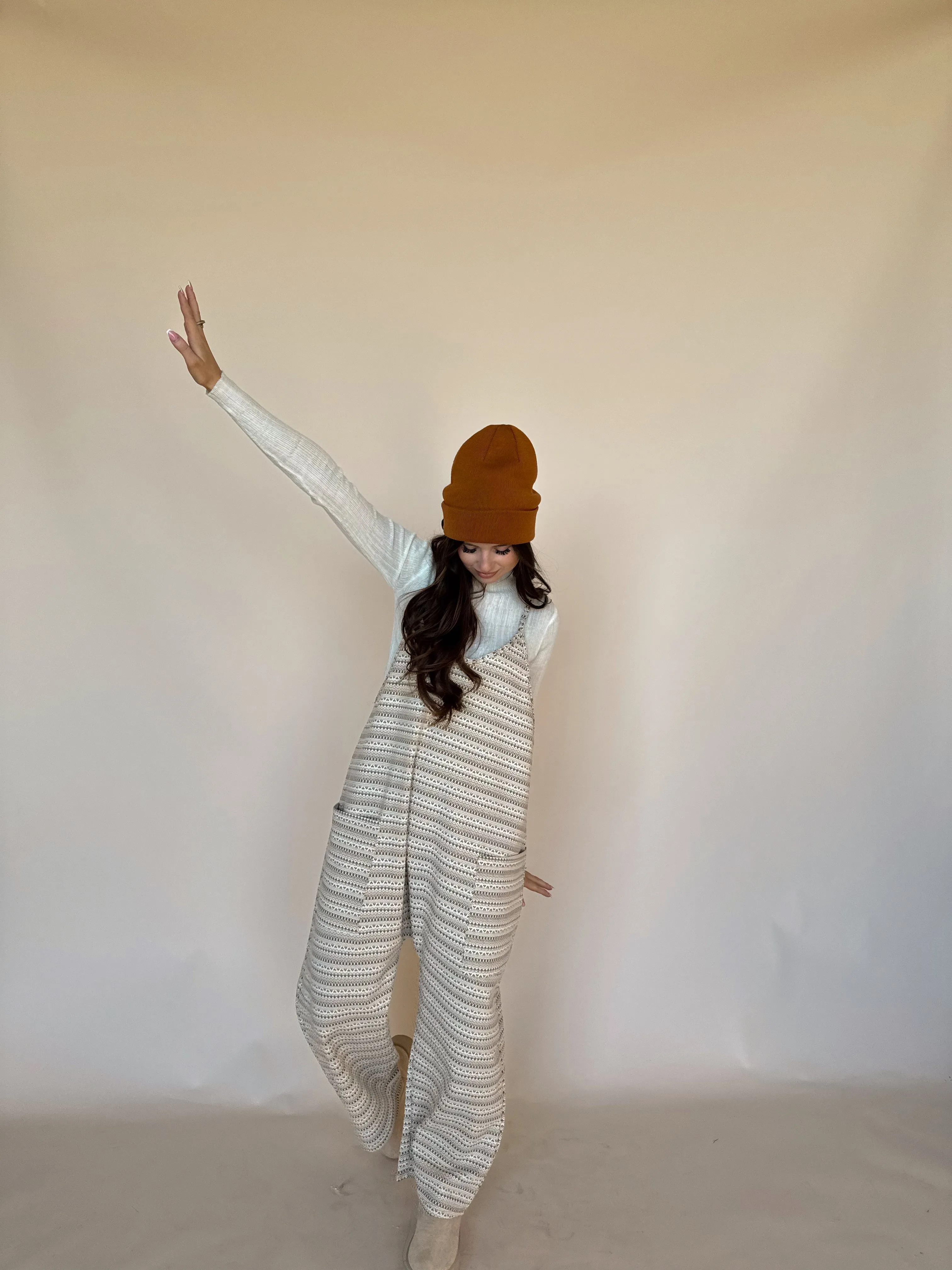 Jacquard Rust Knit Overall