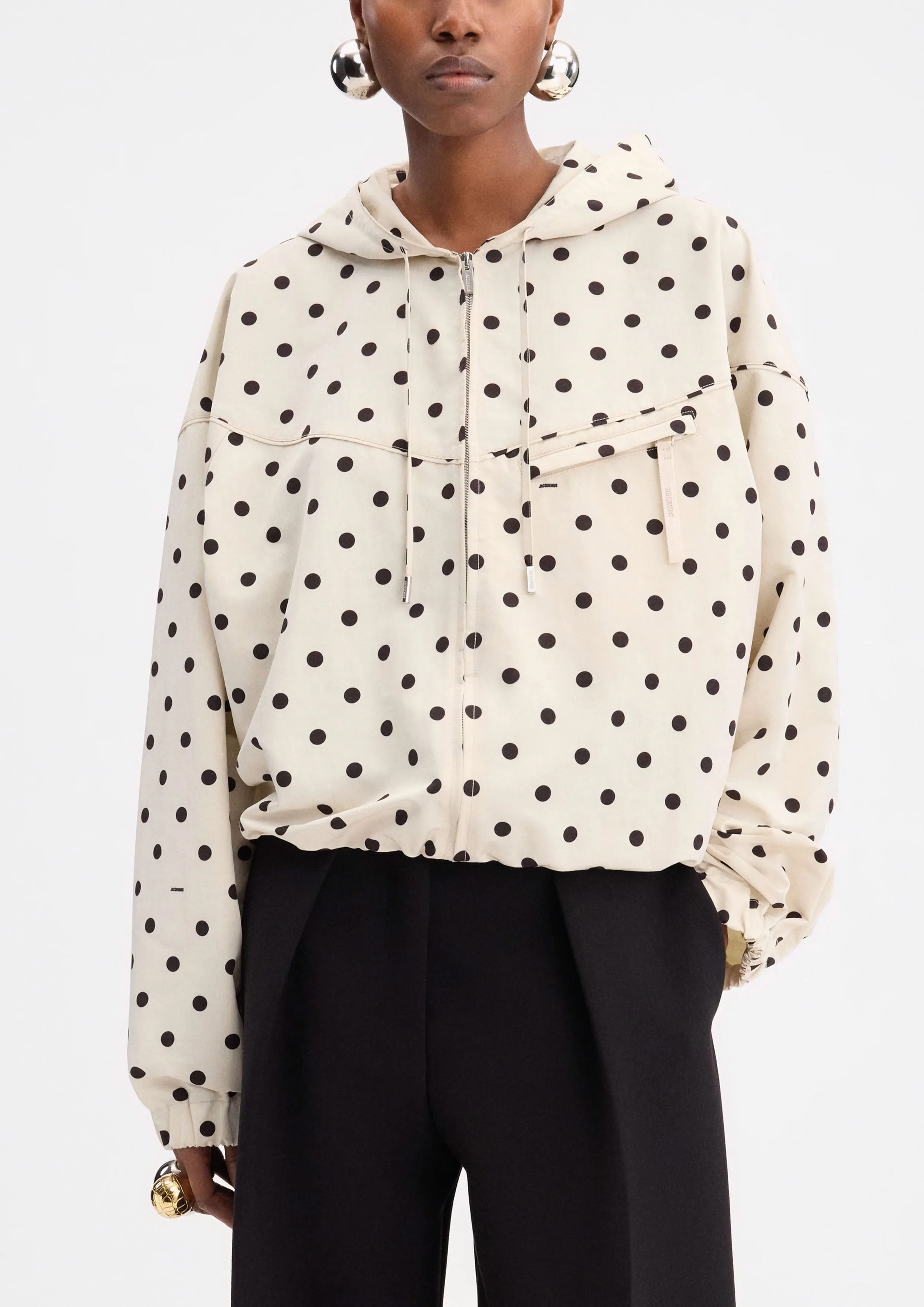 JACQUEMUS - LE BLOUSON BATEAU PRINT DOTS LOGO OFF-WHITE