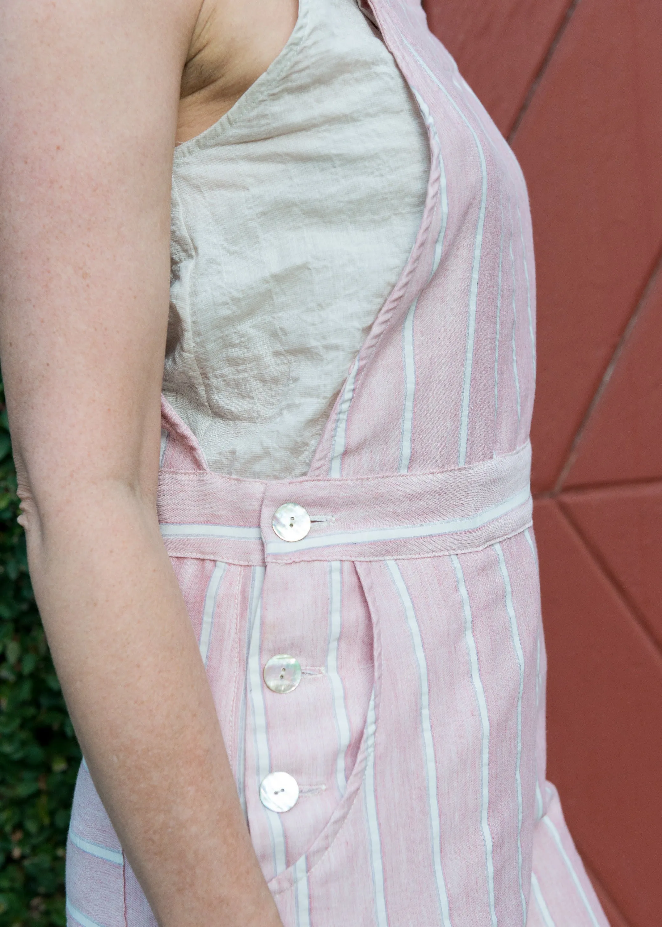Jada Overalls in Red/Pink Stripe
