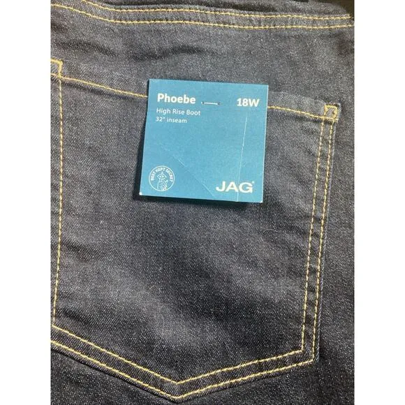 Jag NWT Phoebe High Rise Boot Jeans Dark Wash Size 18W 32” Inseam RT94