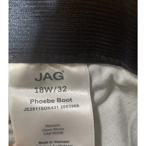 Jag NWT Phoebe High Rise Boot Jeans Dark Wash Size 18W 32” Inseam RT94