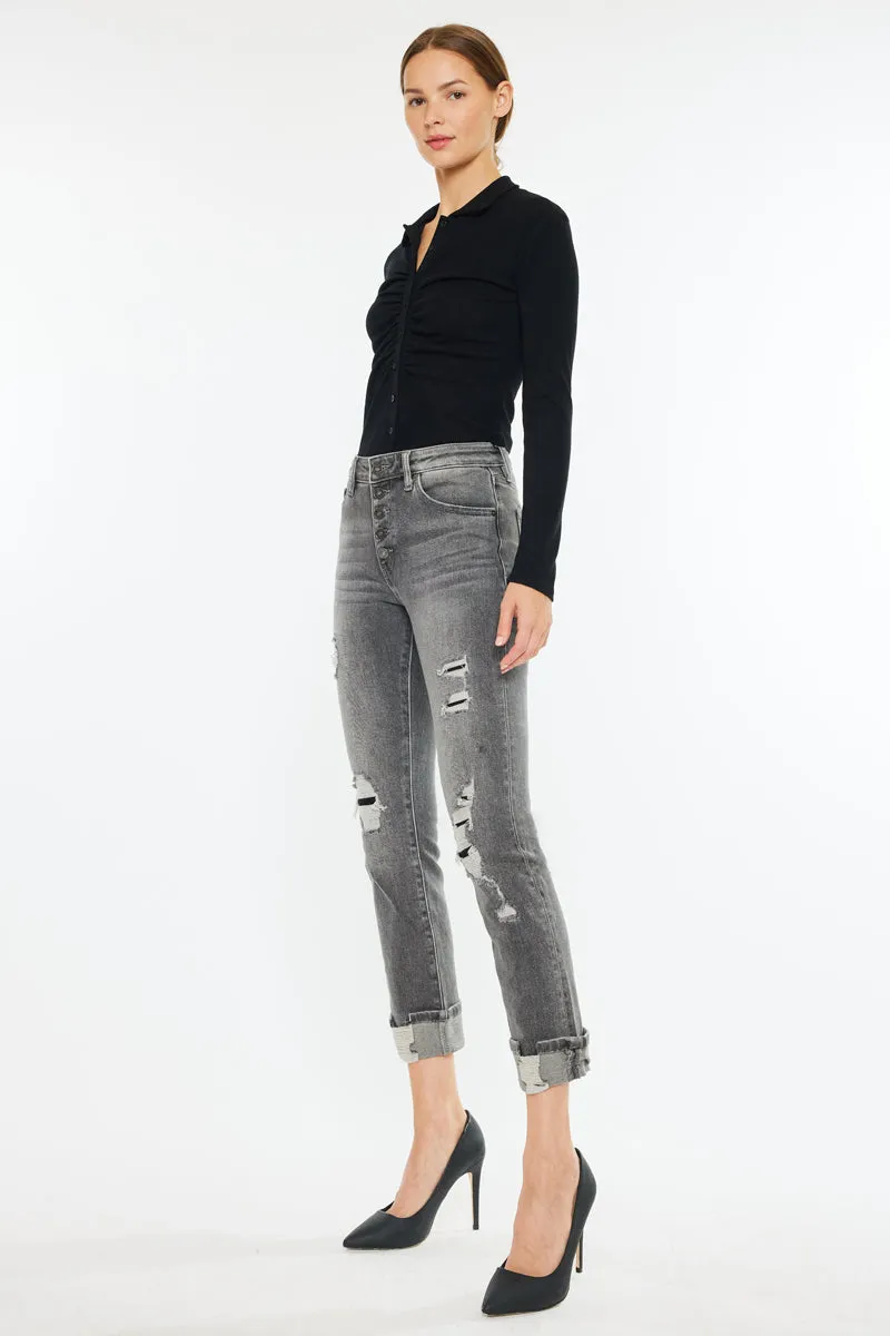 Janis High Rise Slim Straight Leg Jeans