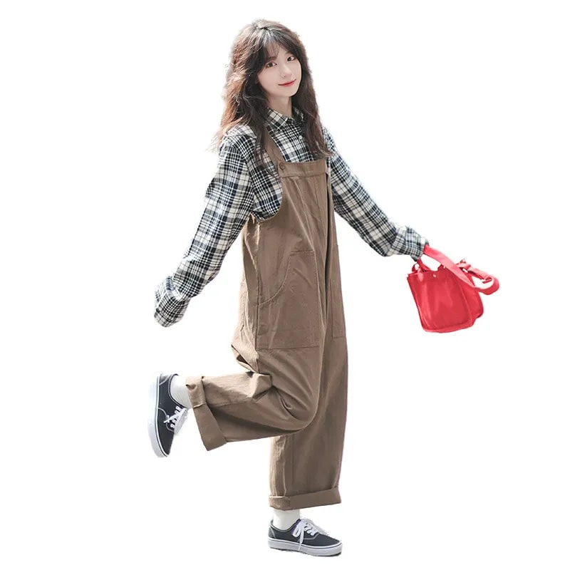 Japanese Loose Wide-leg overalls