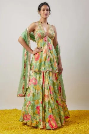 Jaya mint green skirt set
