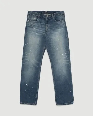 Jean Relaxed H Washed Indigo Paint Spots