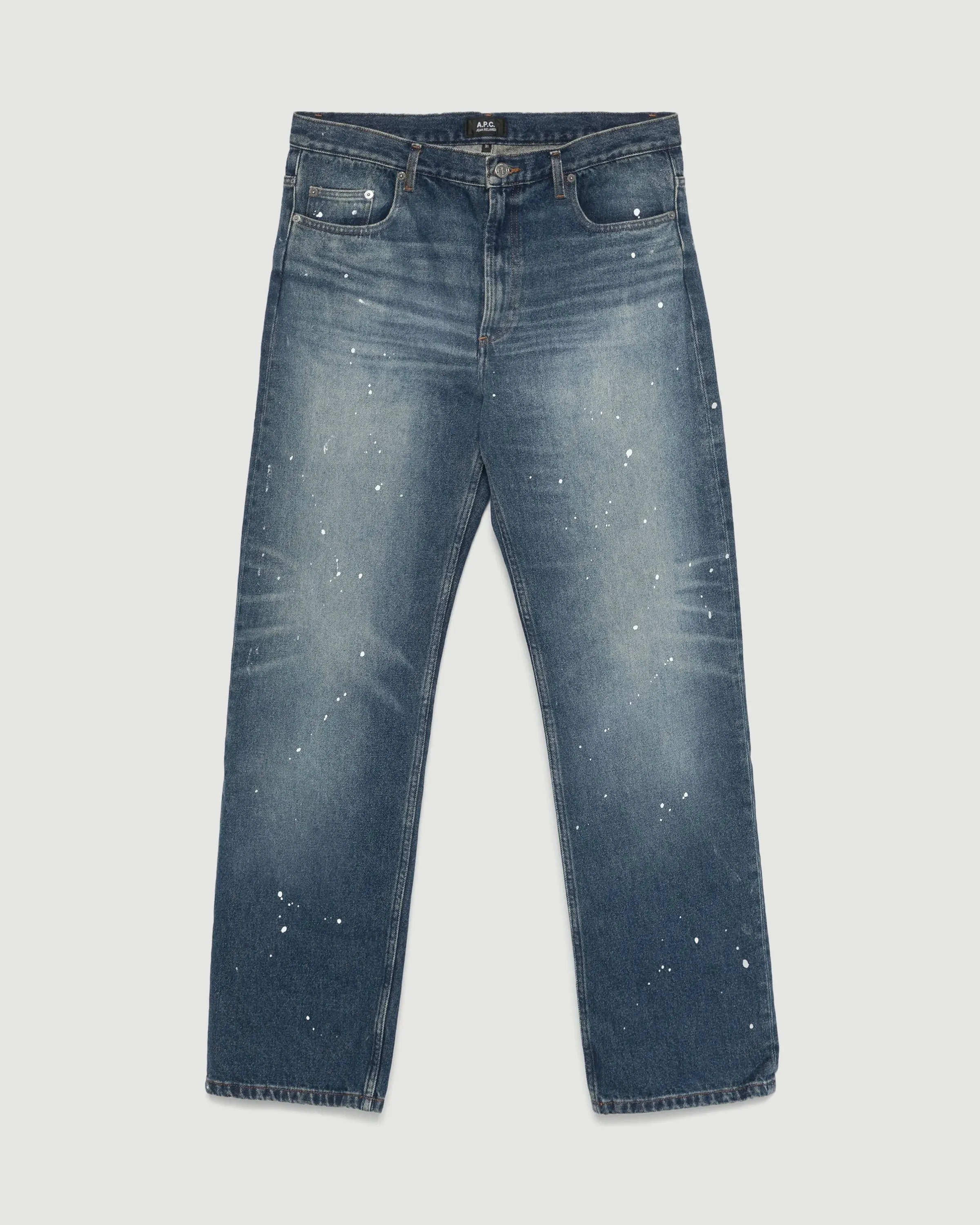 Jean Relaxed H Washed Indigo Paint Spots