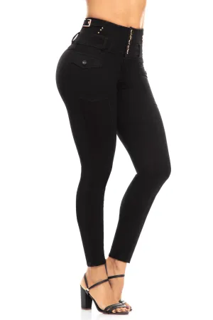 JEANS COLOMBIANOS PUSH UP NEGRO 6941