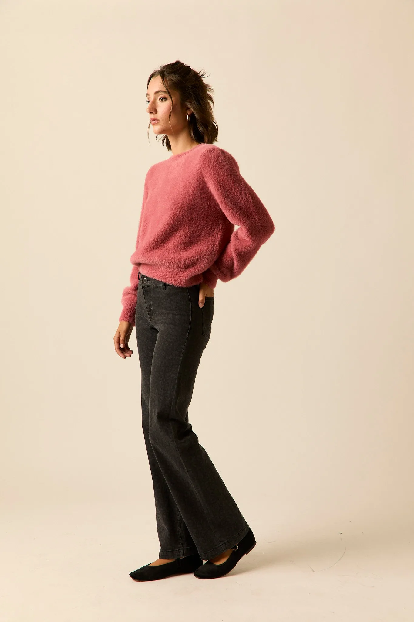Jeans straight animal print bicolor