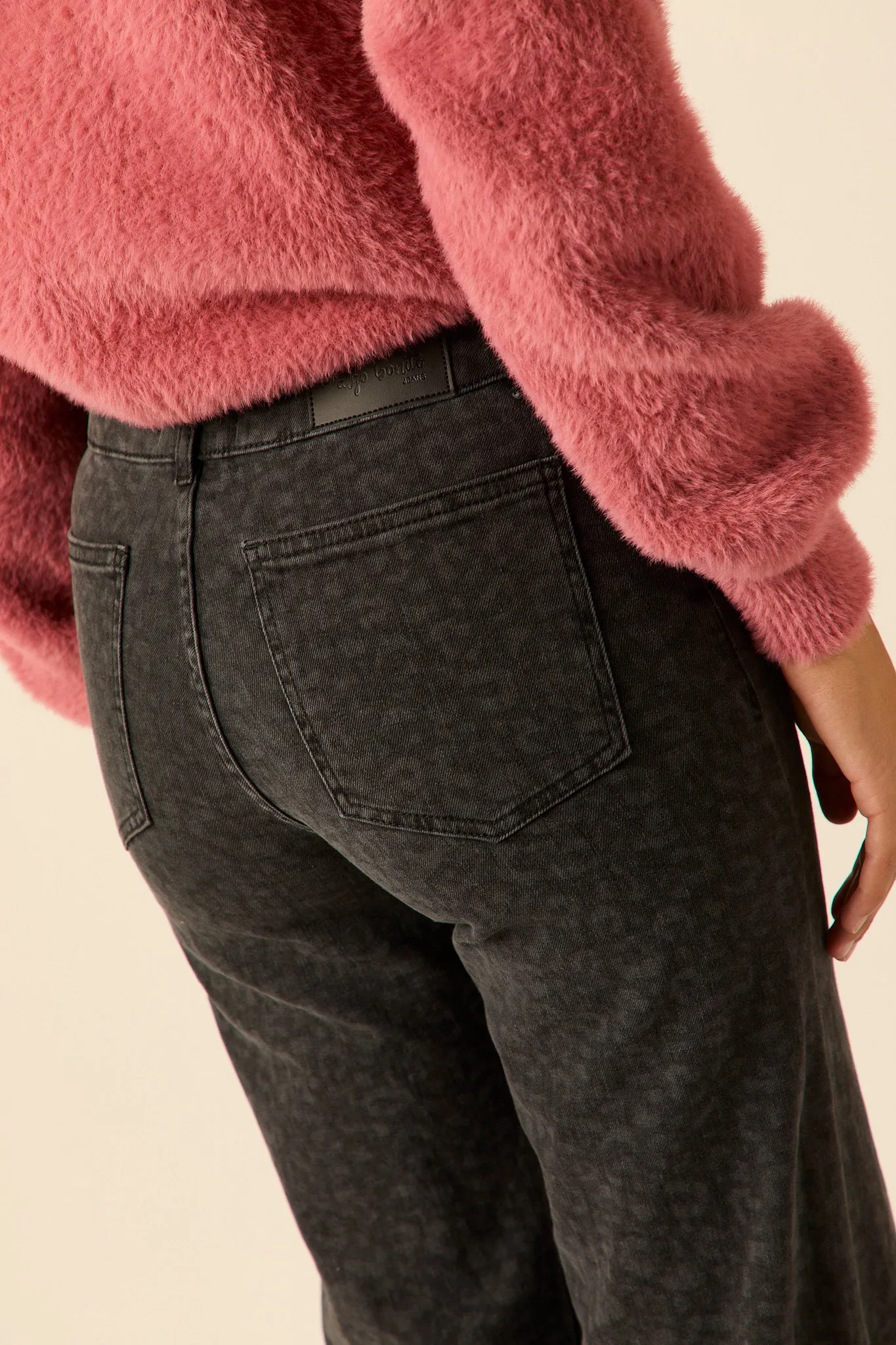 Jeans straight animal print bicolor