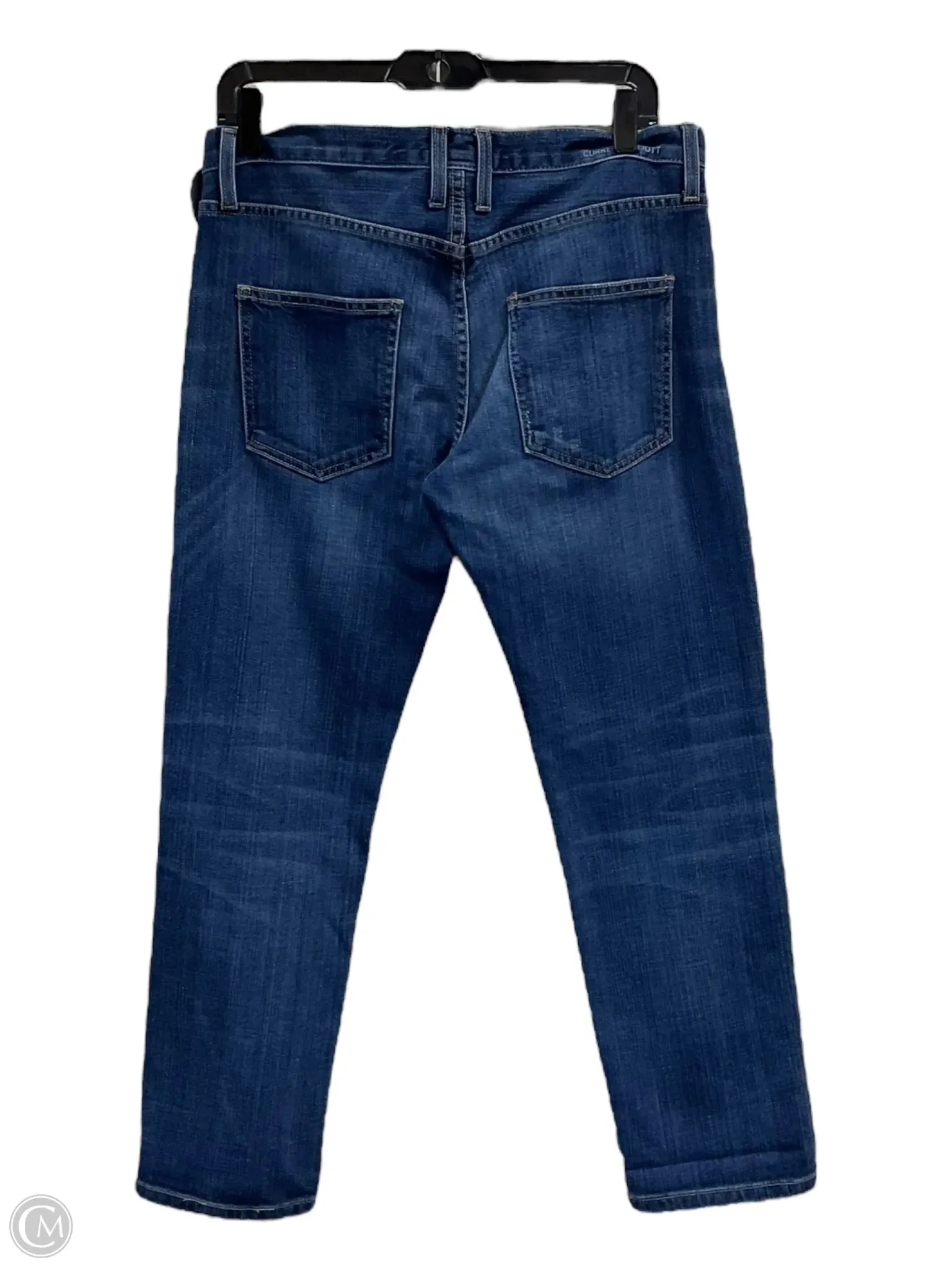 Jeans Straight By Current Elliott In Blue Denim, Size: 2