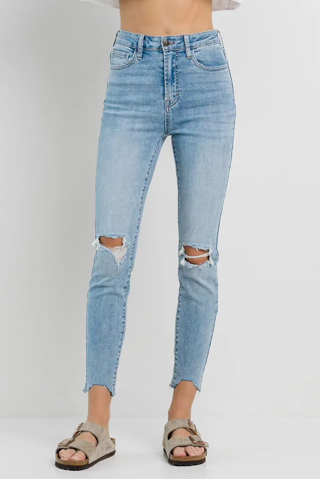 Jelly Jeans - High Rise Skinny Shark Bite Ankle