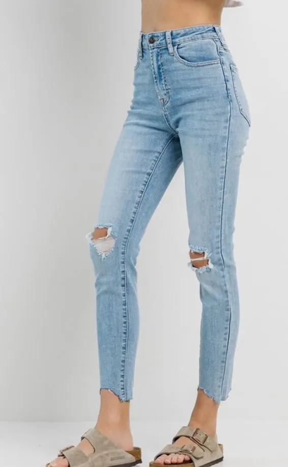 Jelly Jeans - High Rise Skinny Shark Bite Ankle