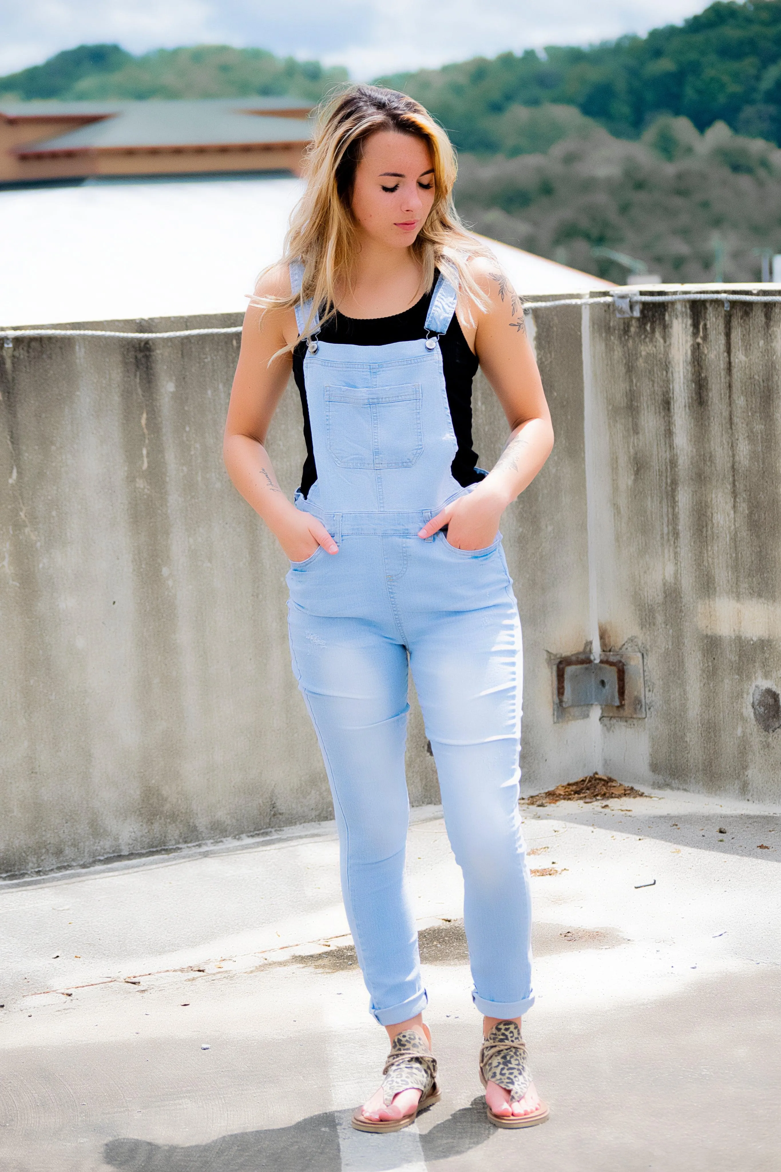 Jenna Lightwash overalls
