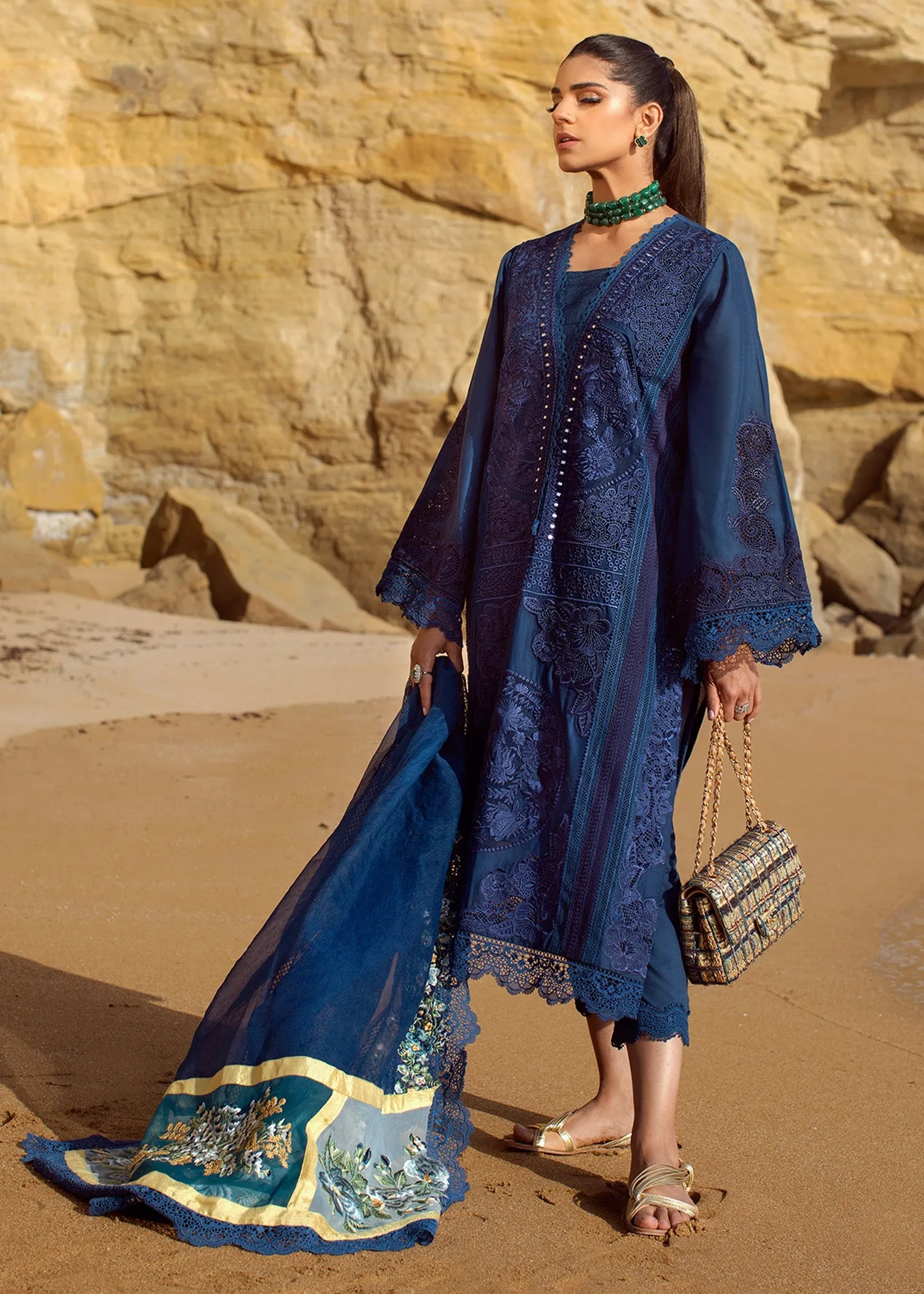 Jewel by the Beach - 3A - Sapphire | Crimson Serendipity Luxury Lawn Collection 2022