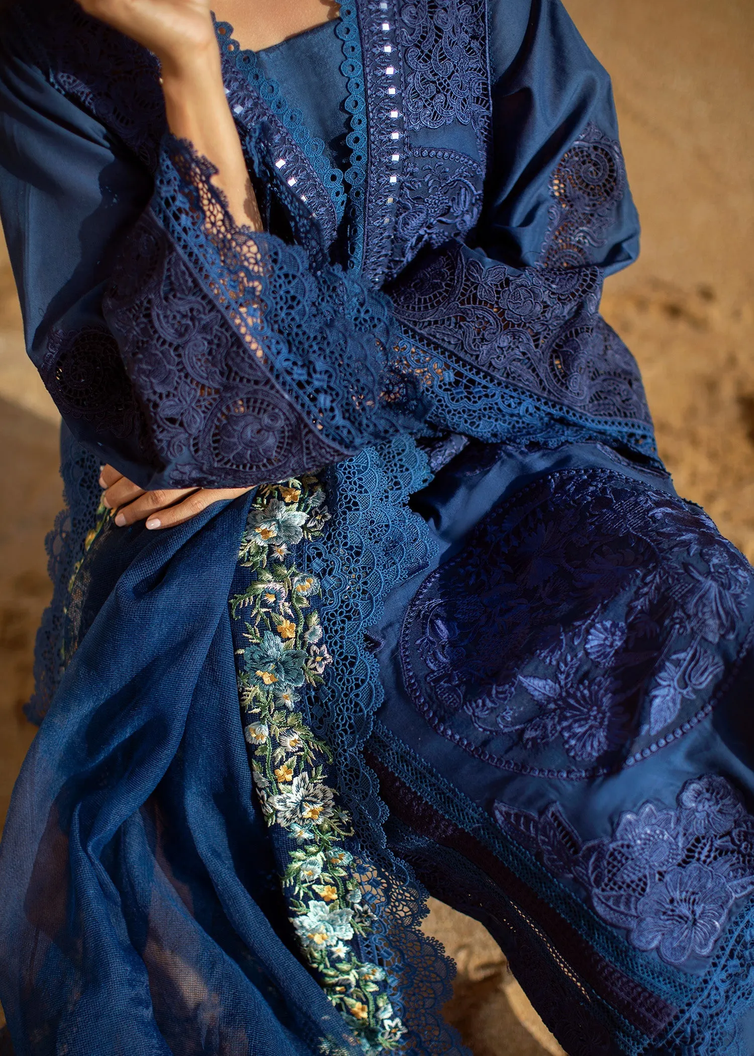 Jewel by the Beach - 3A - Sapphire | Crimson Serendipity Luxury Lawn Collection 2022