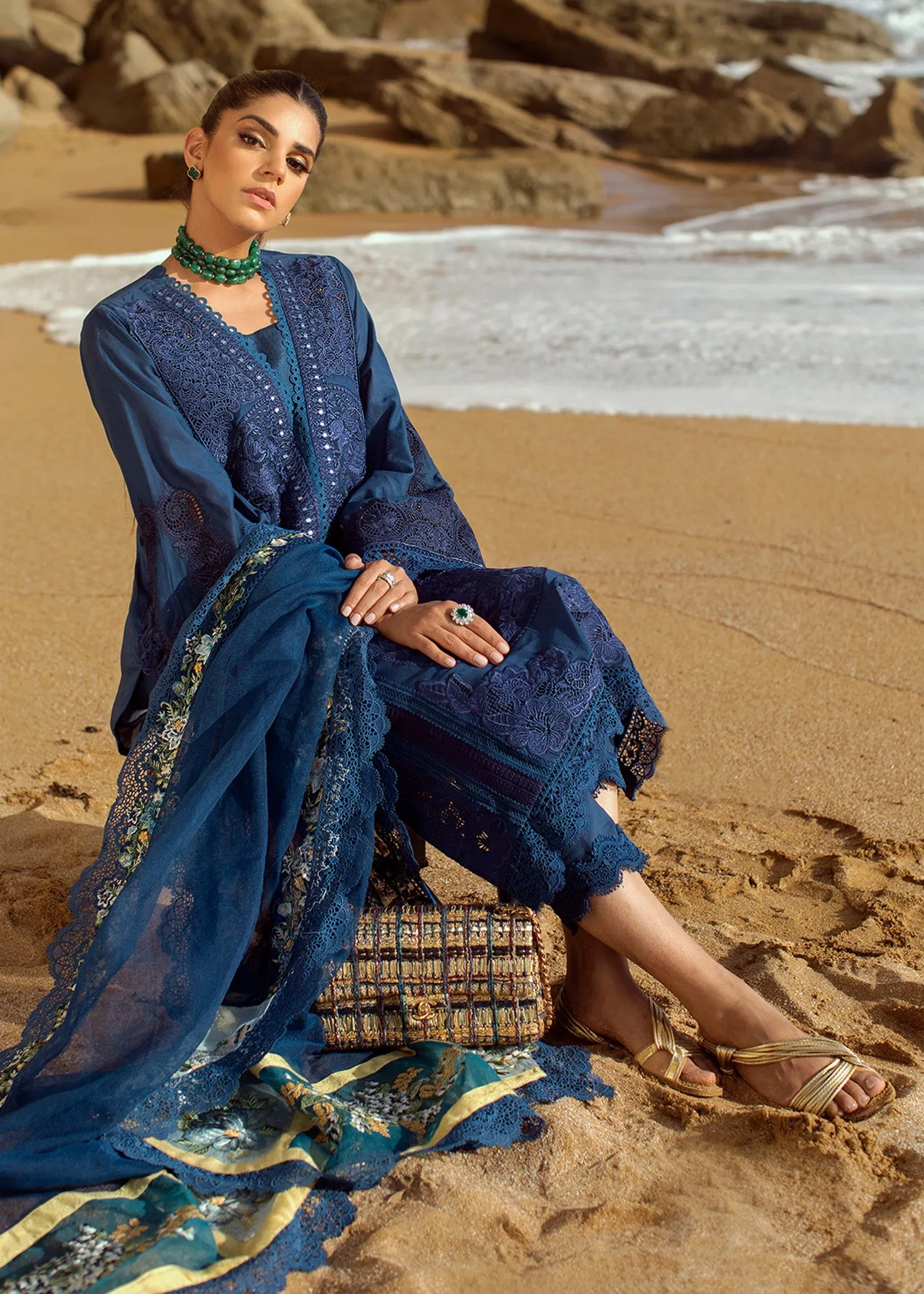 Jewel by the Beach - 3A - Sapphire | Crimson Serendipity Luxury Lawn Collection 2022