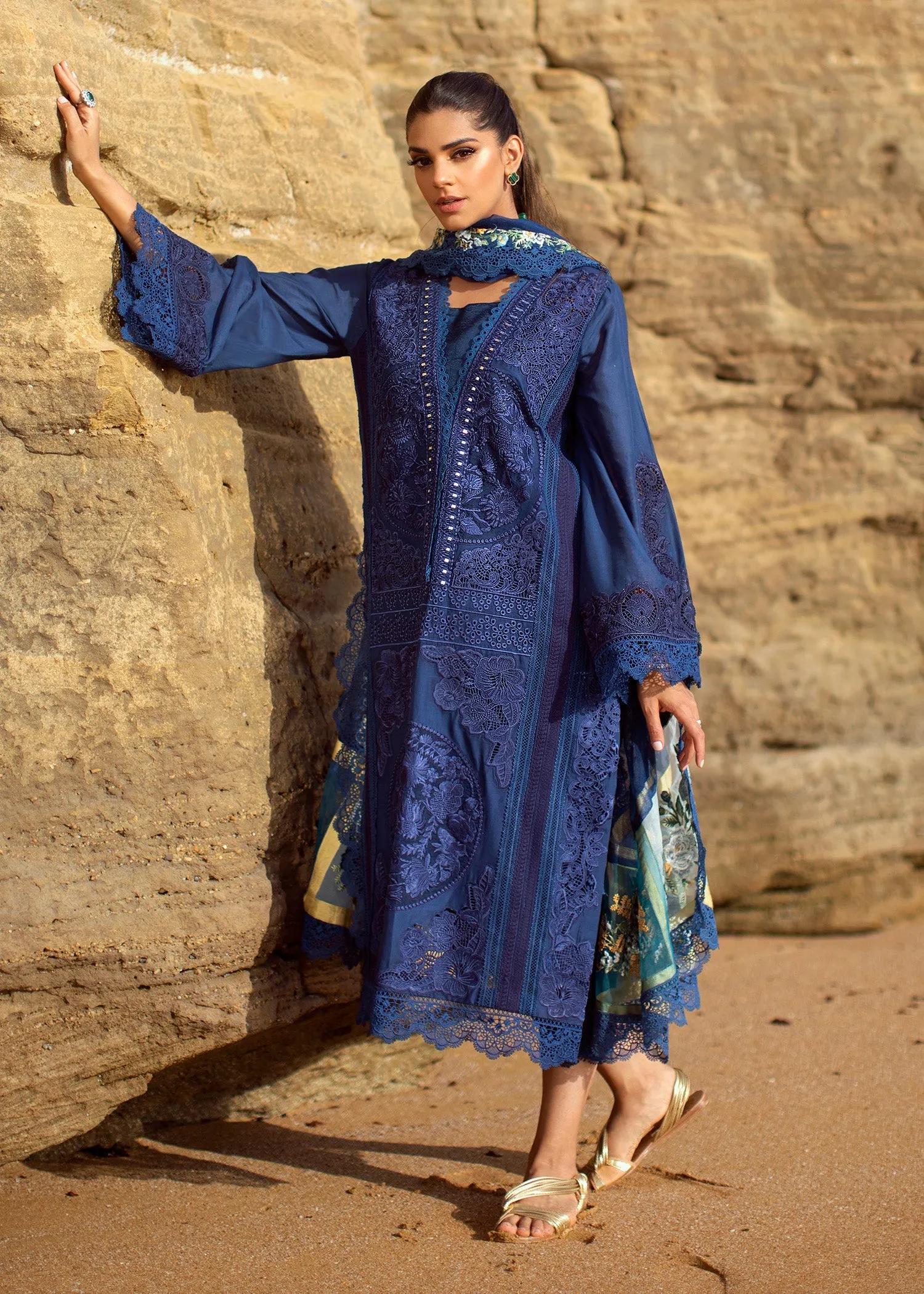 Jewel by the Beach - 3A - Sapphire | Crimson Serendipity Luxury Lawn Collection 2022