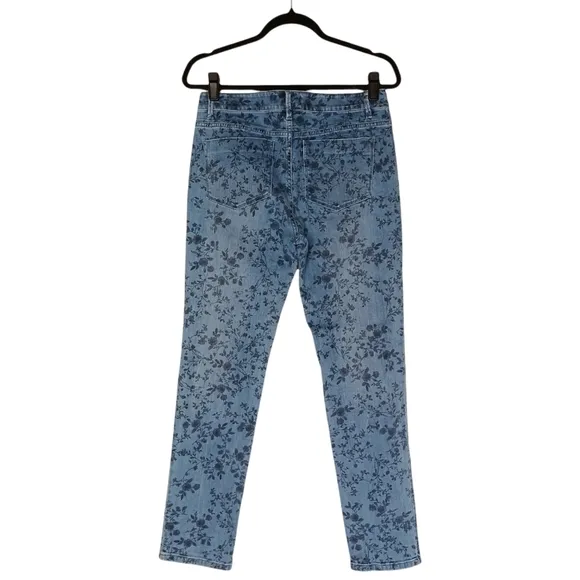 J.JILL Weekender Liberty Floral Print Straight Leg Medium Wash Jeans 6