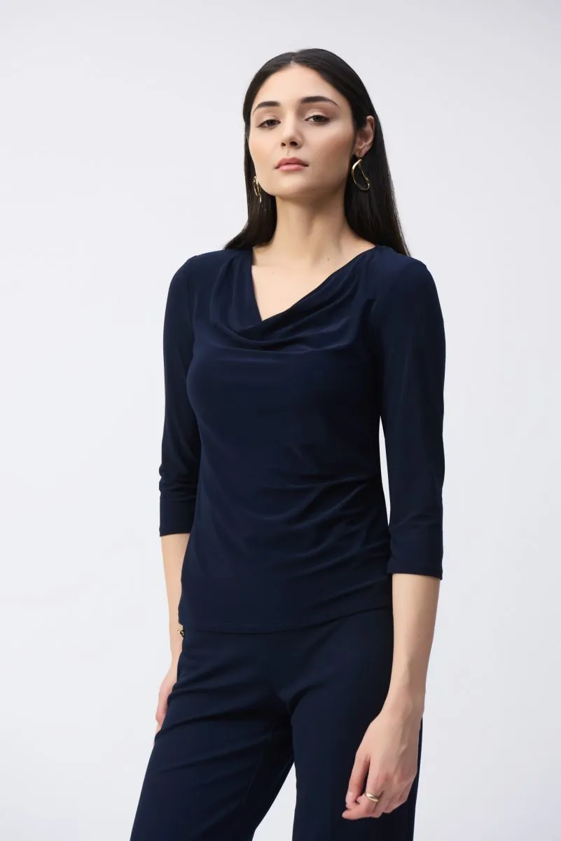 Joseph Ribkoff Cowl Neck 3/4 Sleeve Silky Knit Top 243318