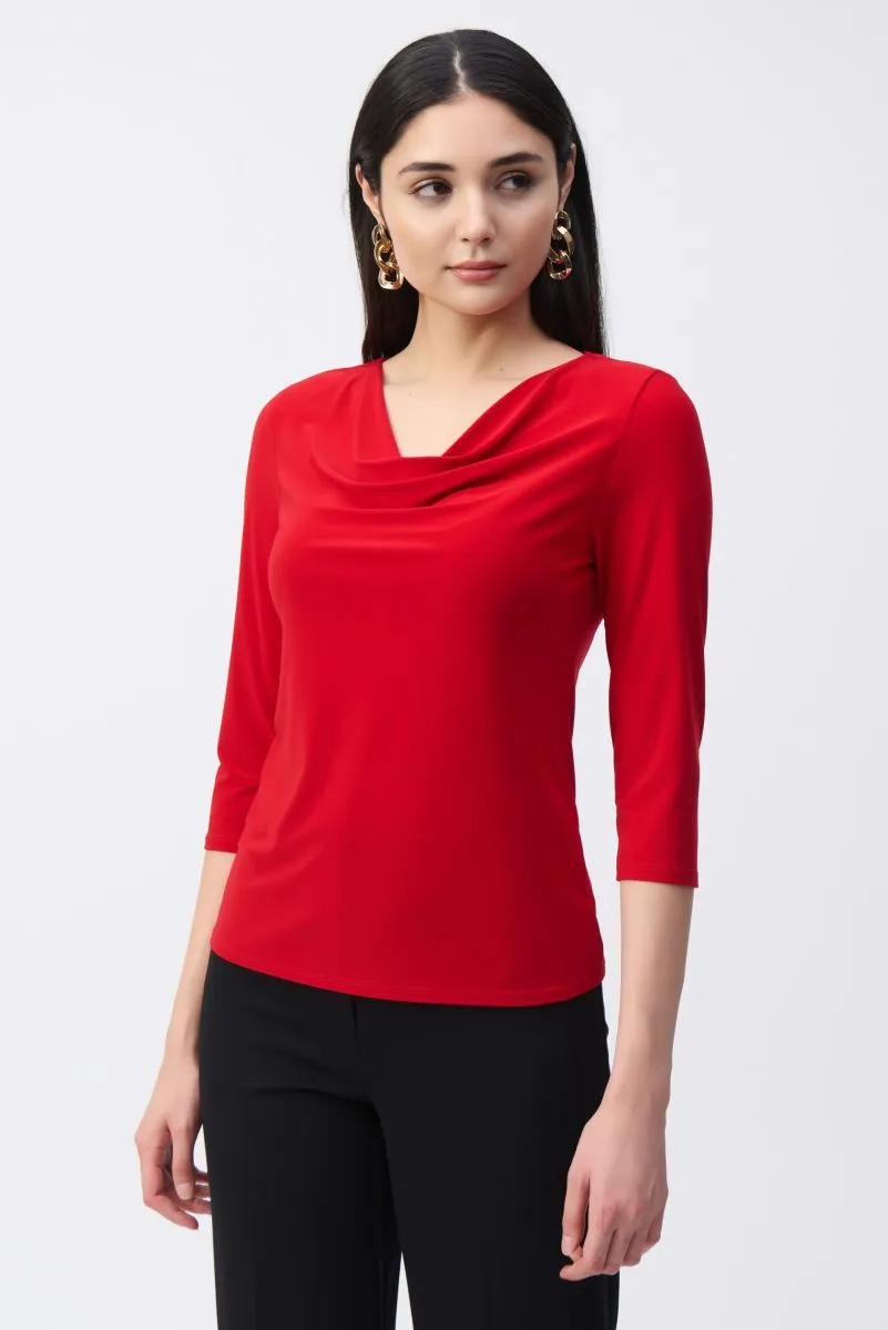 Joseph Ribkoff Cowl Neck 3/4 Sleeve Silky Knit Top 243318