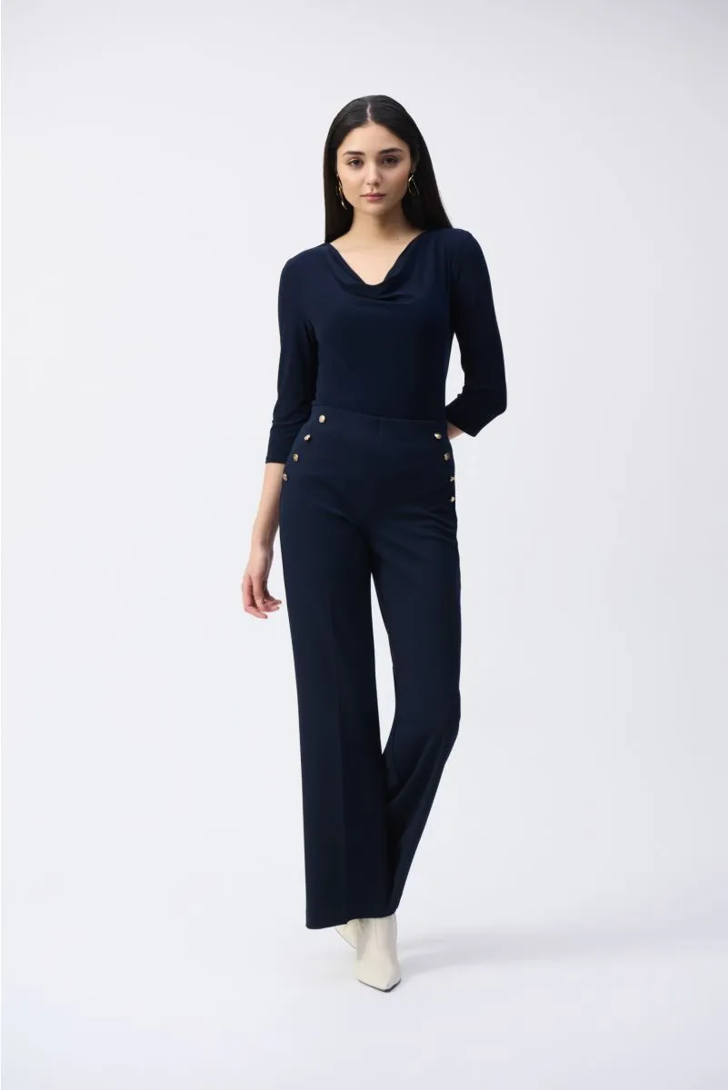 Joseph Ribkoff Cowl Neck 3/4 Sleeve Silky Knit Top 243318