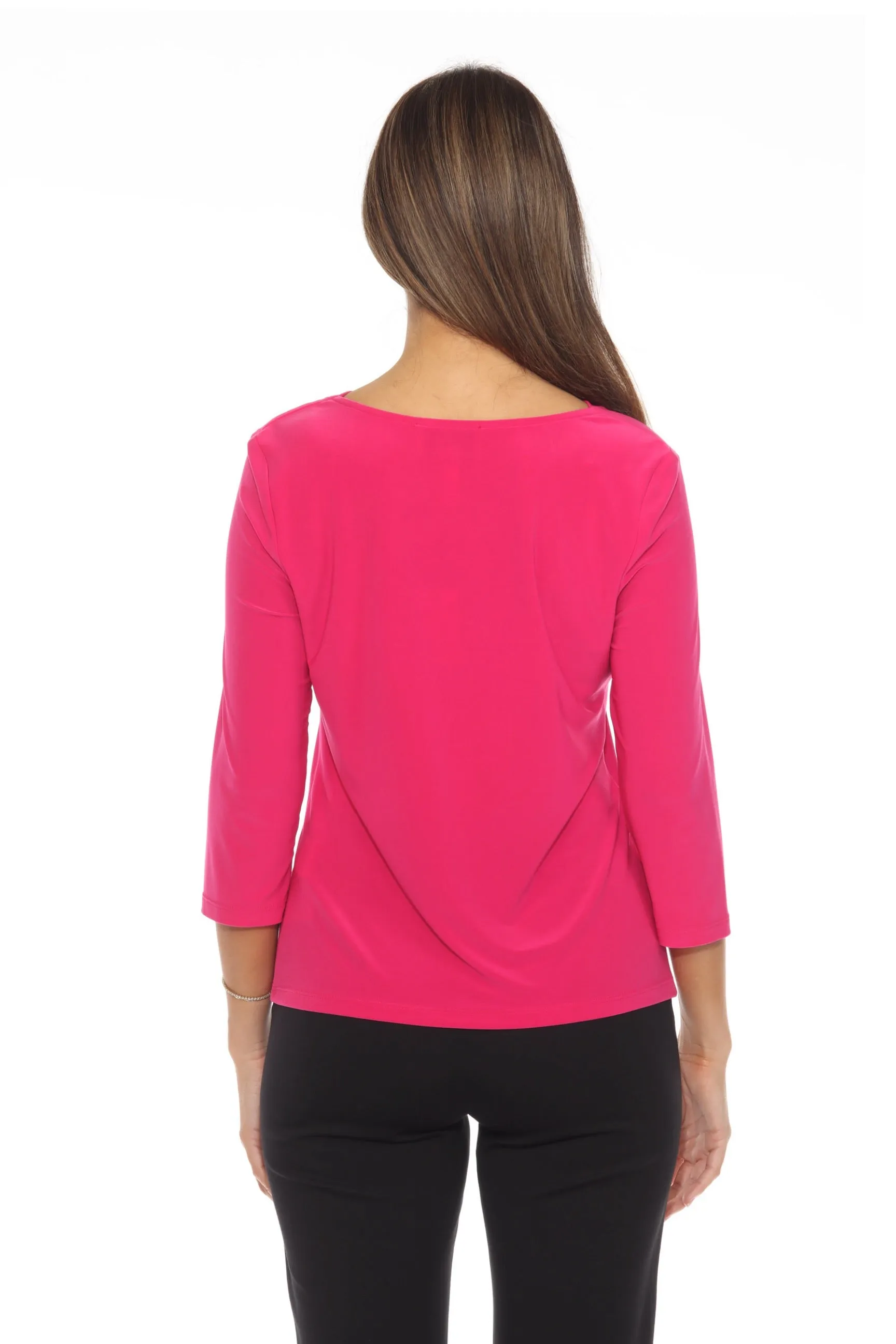 Joseph Ribkoff Cowl Neck 3/4 Sleeve Silky Knit Top 243318