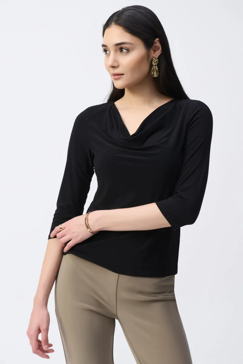 Joseph Ribkoff Cowl Neck 3/4 Sleeve Silky Knit Top 243318