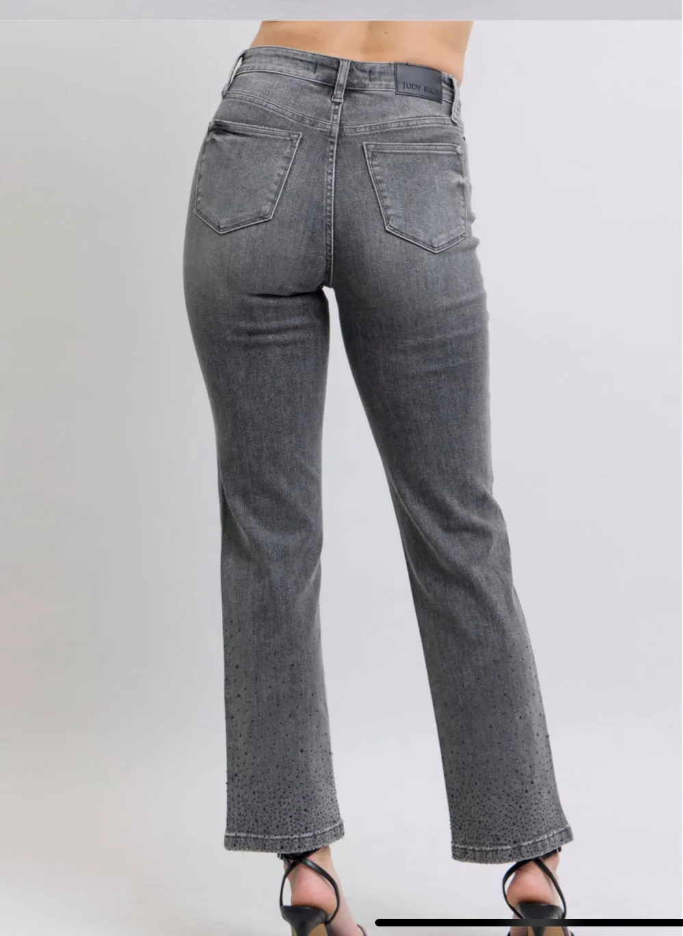 Judy Blue Rhinestone Straight Jeans