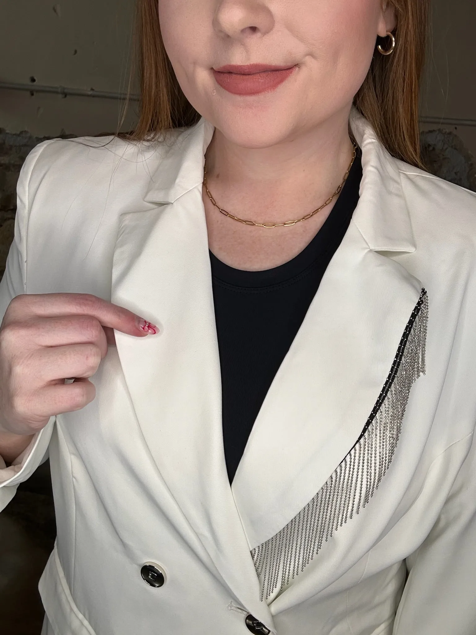 Julia White Tassel Blazer