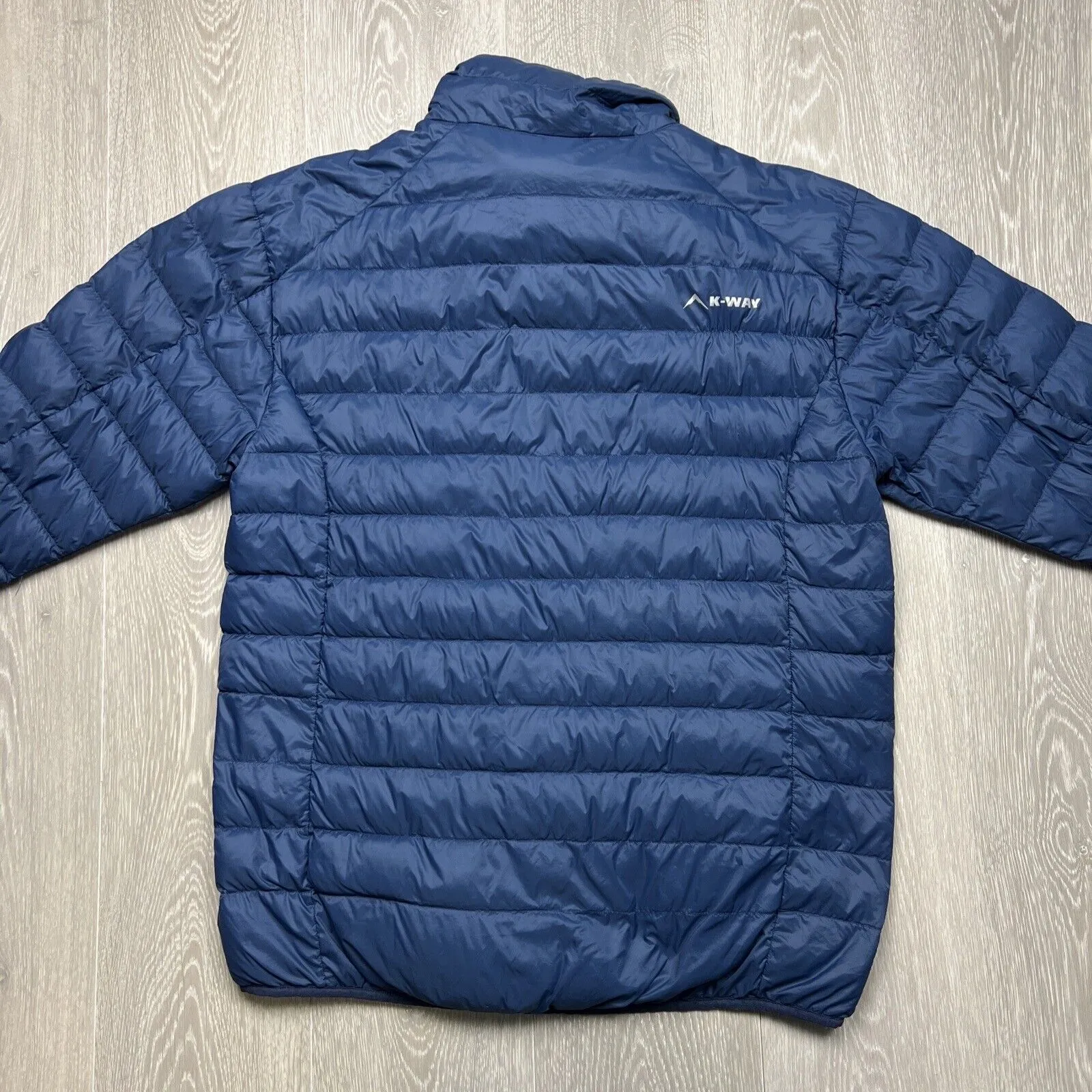 K-Way Mens Blue Drake Puffer Down Jacket Size Large