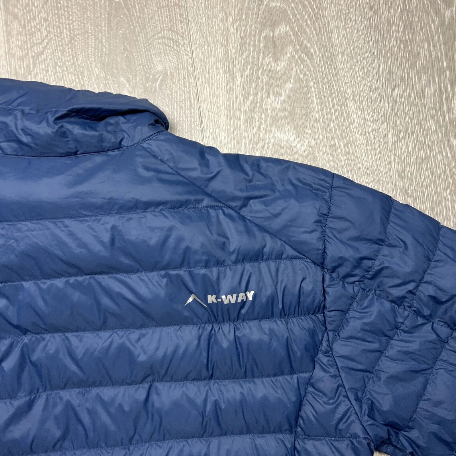 K-Way Mens Blue Drake Puffer Down Jacket Size Large