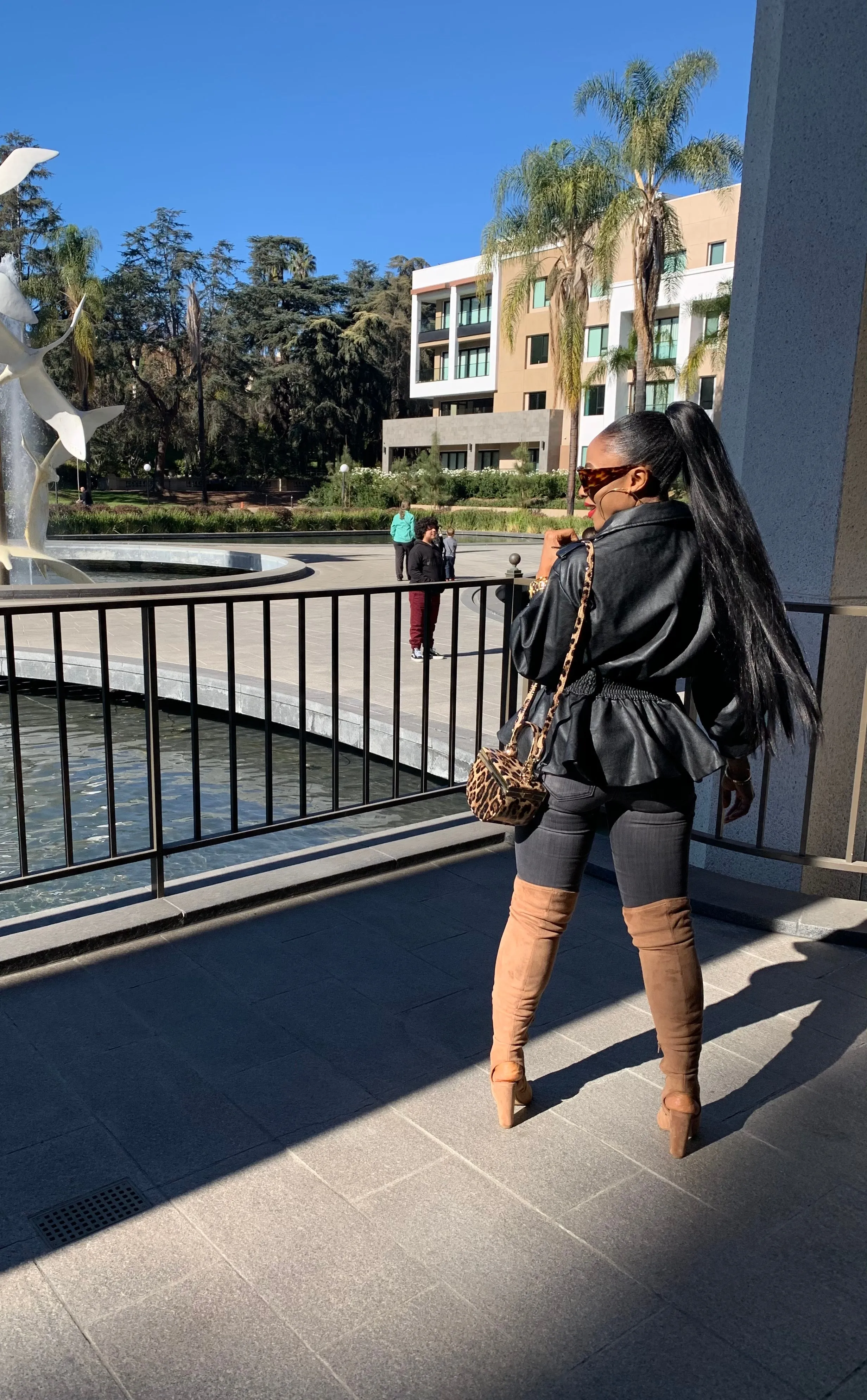 Kaitlin Fuax Leather Peplum Jacket