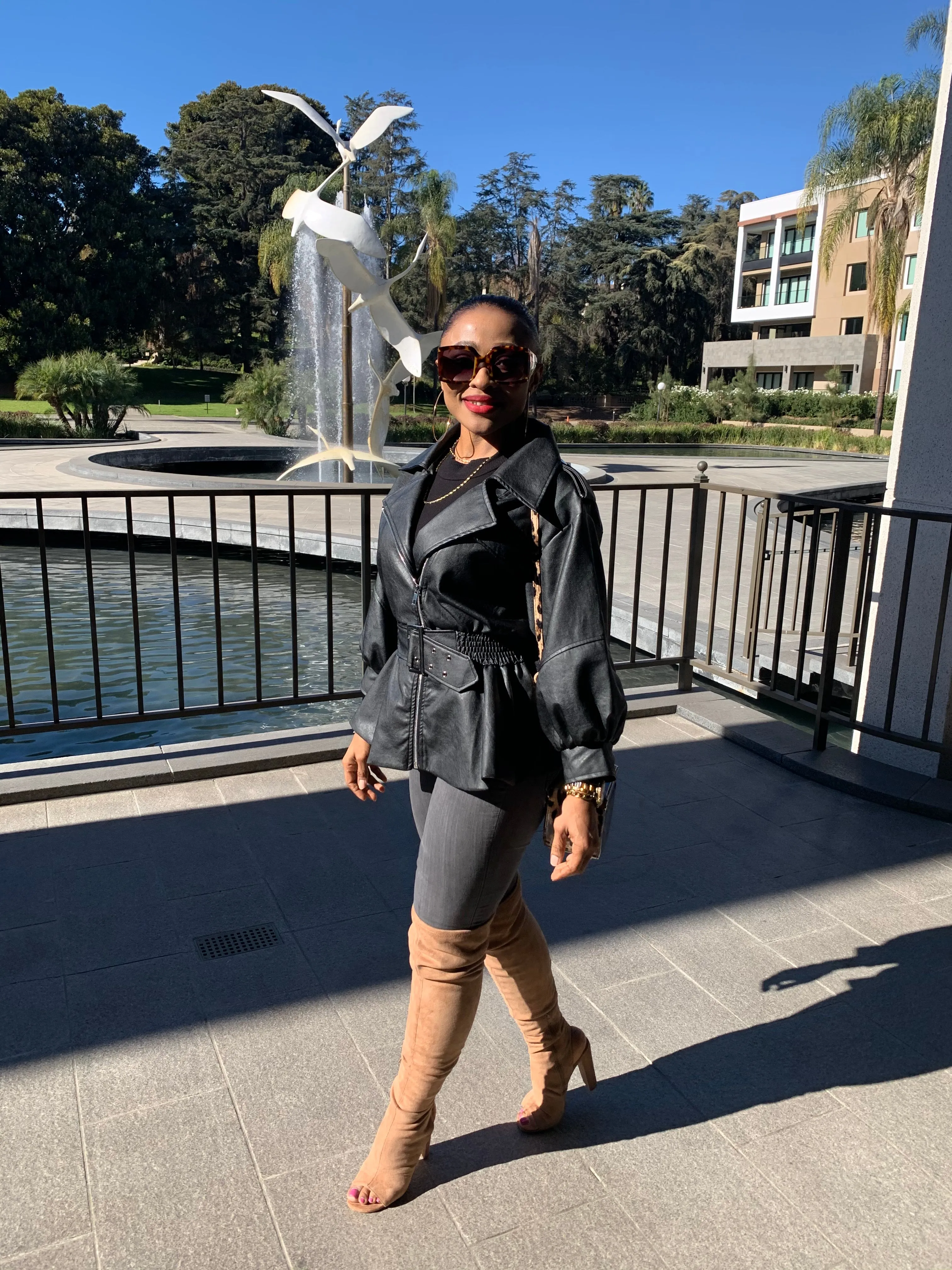 Kaitlin Fuax Leather Peplum Jacket