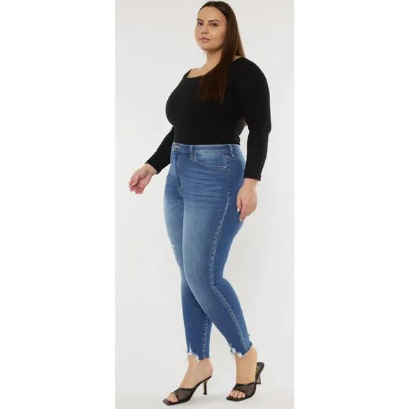 KanCan Bellatrix High Rise Ankle Skinny Denim Jeans Womens Plus Size 18W New