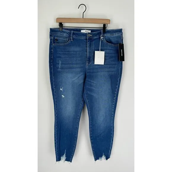 KanCan Bellatrix High Rise Ankle Skinny Denim Jeans Womens Plus Size 18W New