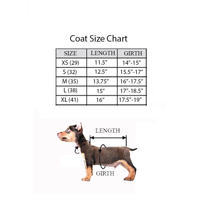 KARLA Reversible Dog Puffer Coat in Black Faux Fur/Black