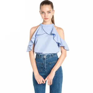Kelly Baby Blue Ruffle Halter