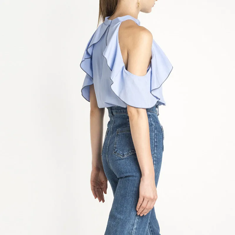 Kelly Baby Blue Ruffle Halter