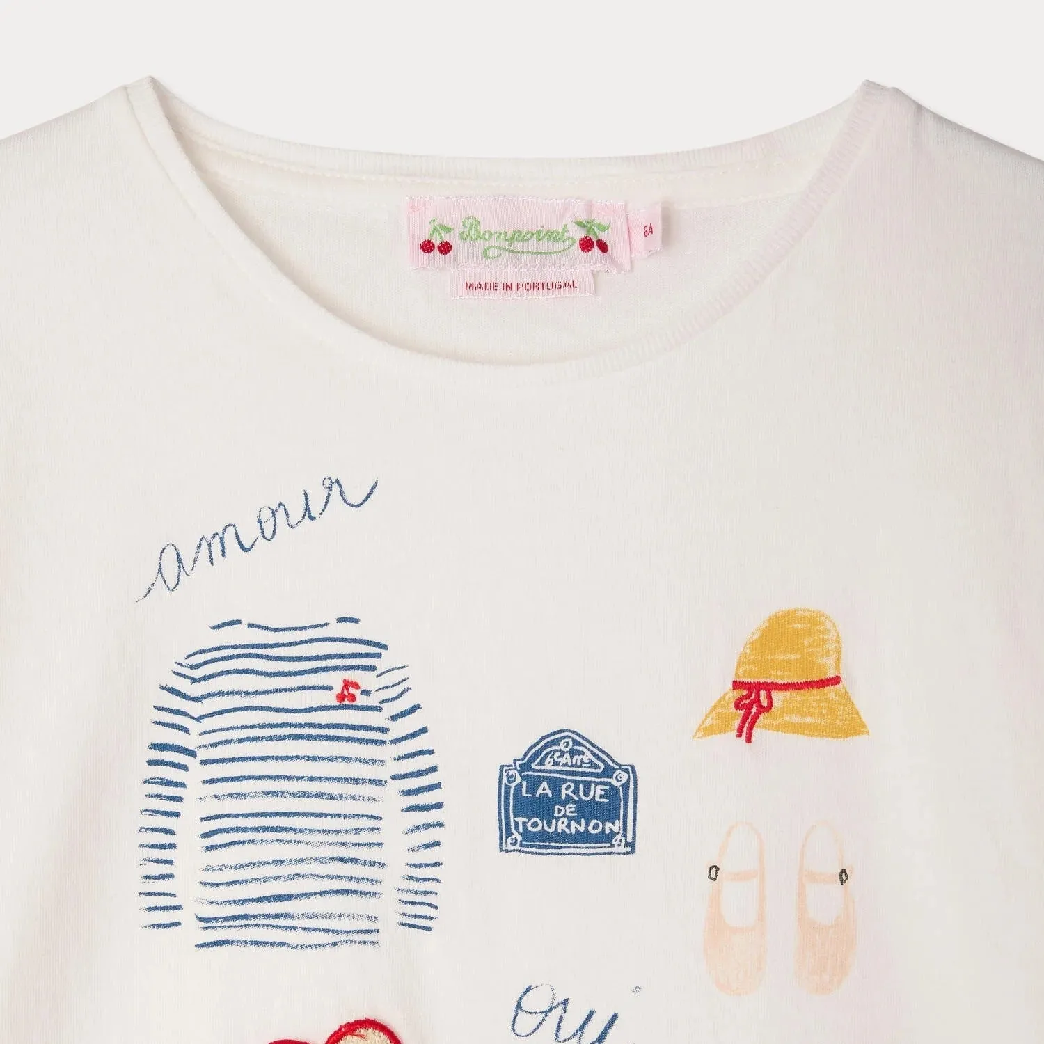 Kids White Printed T-Shirt
