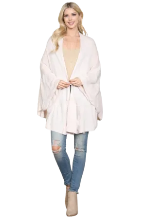 Knit Ruffled Solid Color Kimono Beige - Pack of 6