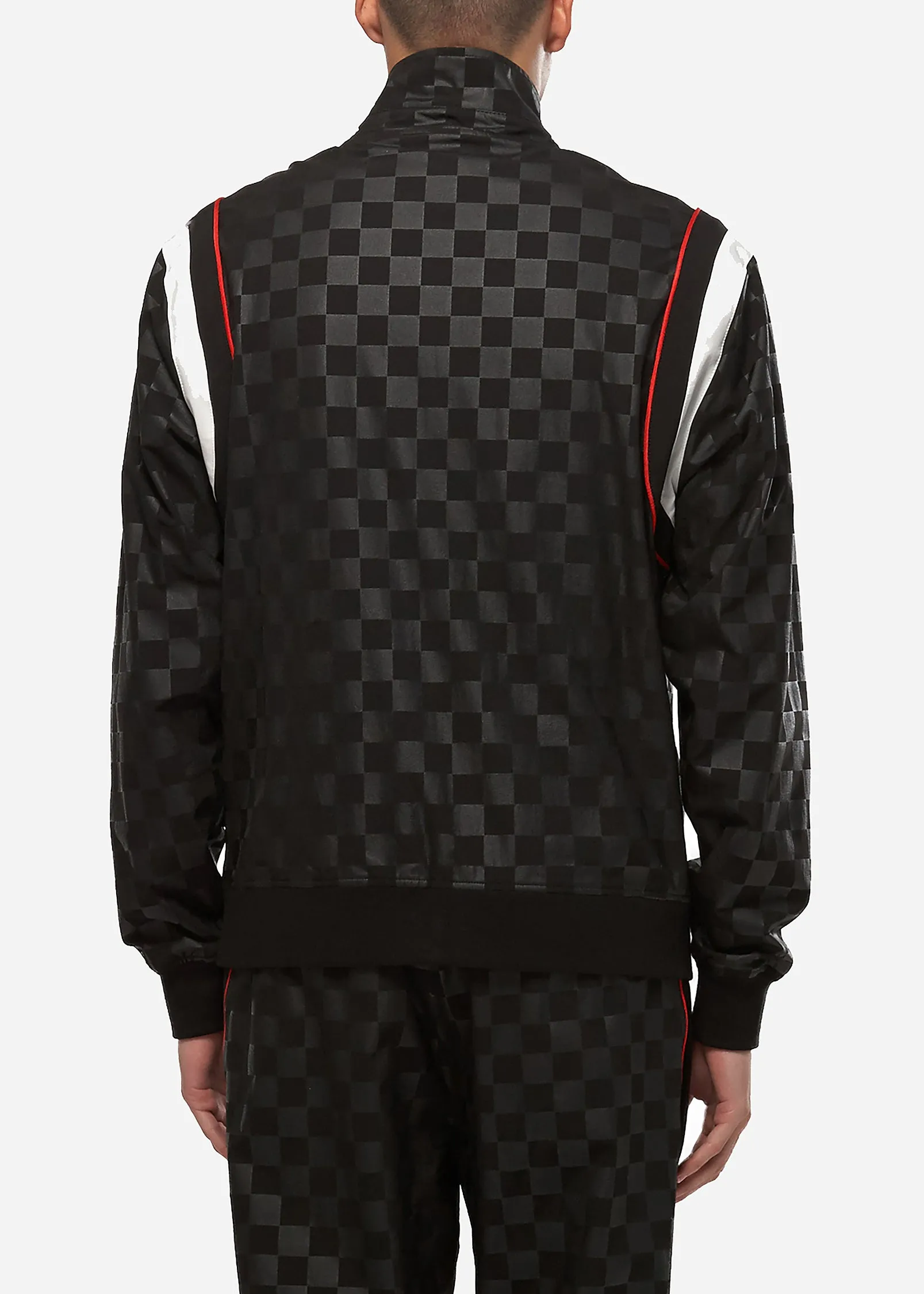 Konus Men's Tonal Checkered Jacket in Black