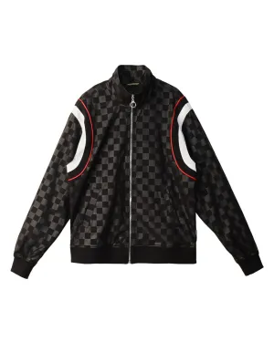 Konus Men's Tonal Checkered Jacket in Black