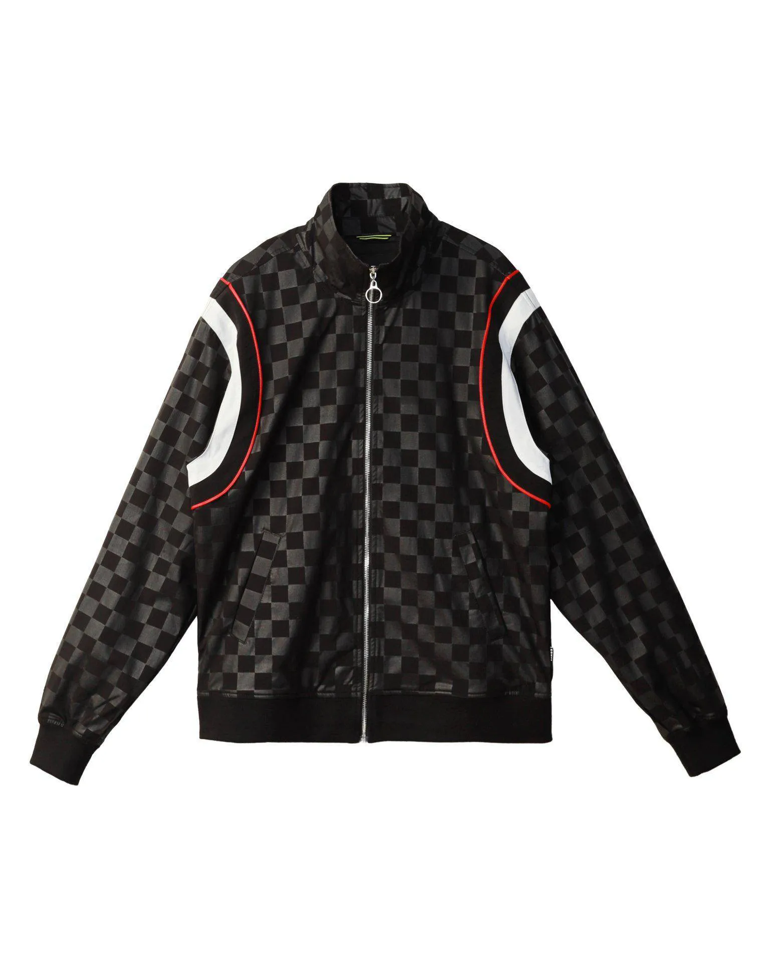Konus Men's Tonal Checkered Jacket in Black
